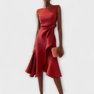 Juliette | Asymmetrical Draped Midi Dress