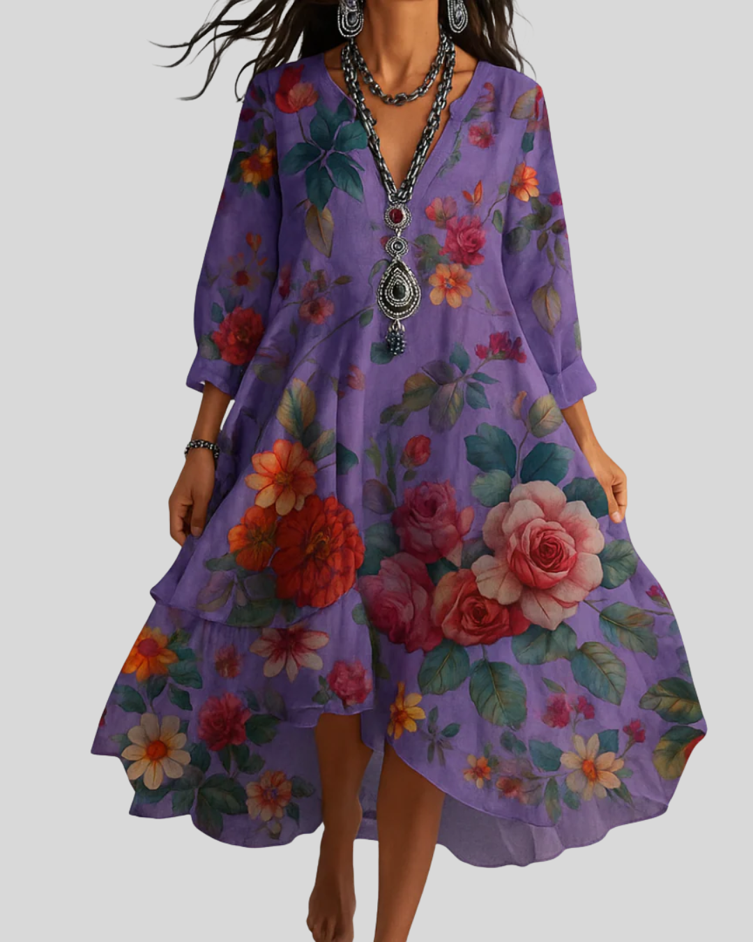 Casa | Abito Maxi Floreale Bohemien e Leggero