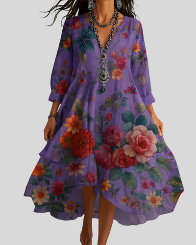 Casa | Abito Maxi Floreale Bohemien e Leggero