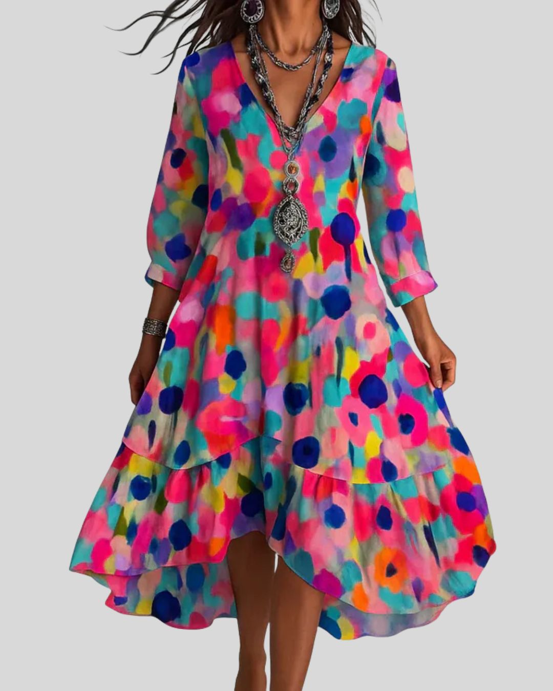 Casa | Abito Maxi Floreale Bohemien e Leggero