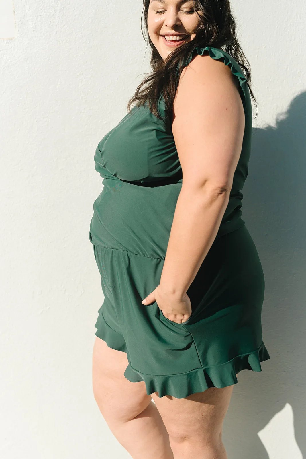 Lauren | Swimsuit with frills and bust support
