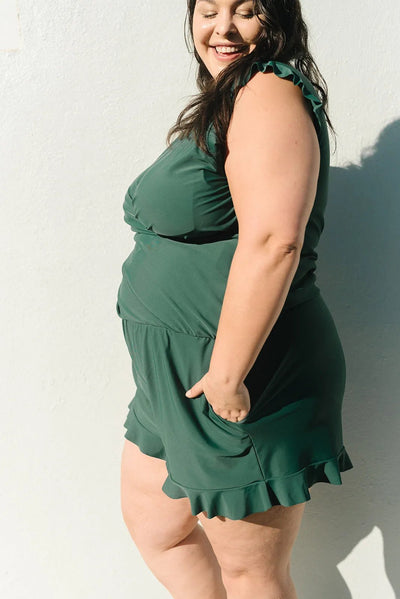 Lauren | Swimsuit with frills and bust support