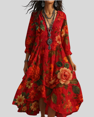 Casa | Abito Maxi Floreale Bohemien e Leggero