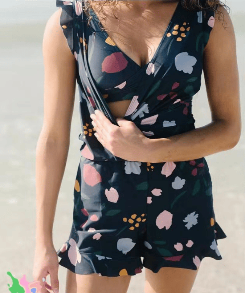 Lauren | Swimsuit with frills and bust support