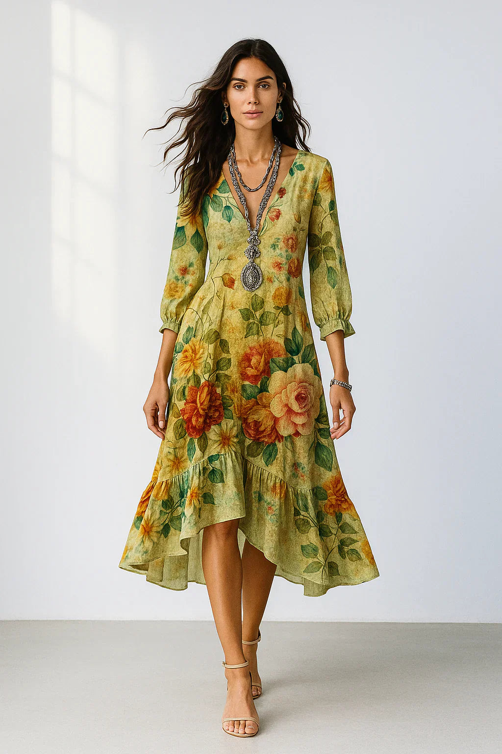 Casa | Abito Maxi Floreale Bohemien e Leggero