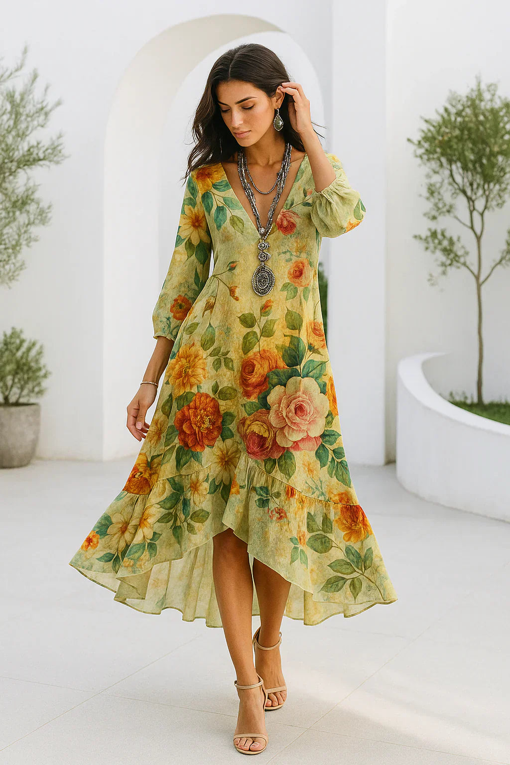 Casa | Abito Maxi Floreale Bohemien e Leggero