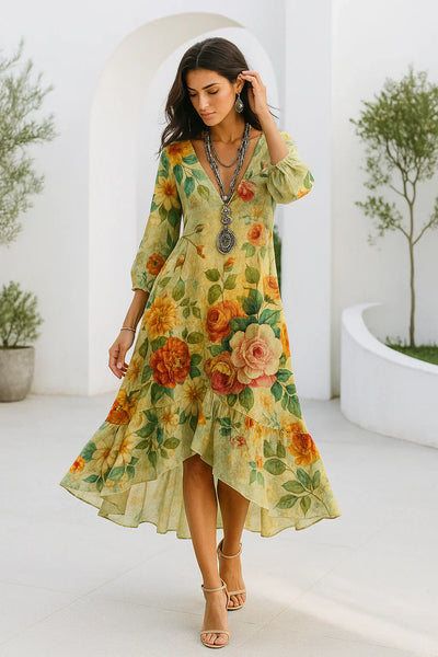 Casa | Abito Maxi Floreale Bohemien e Leggero