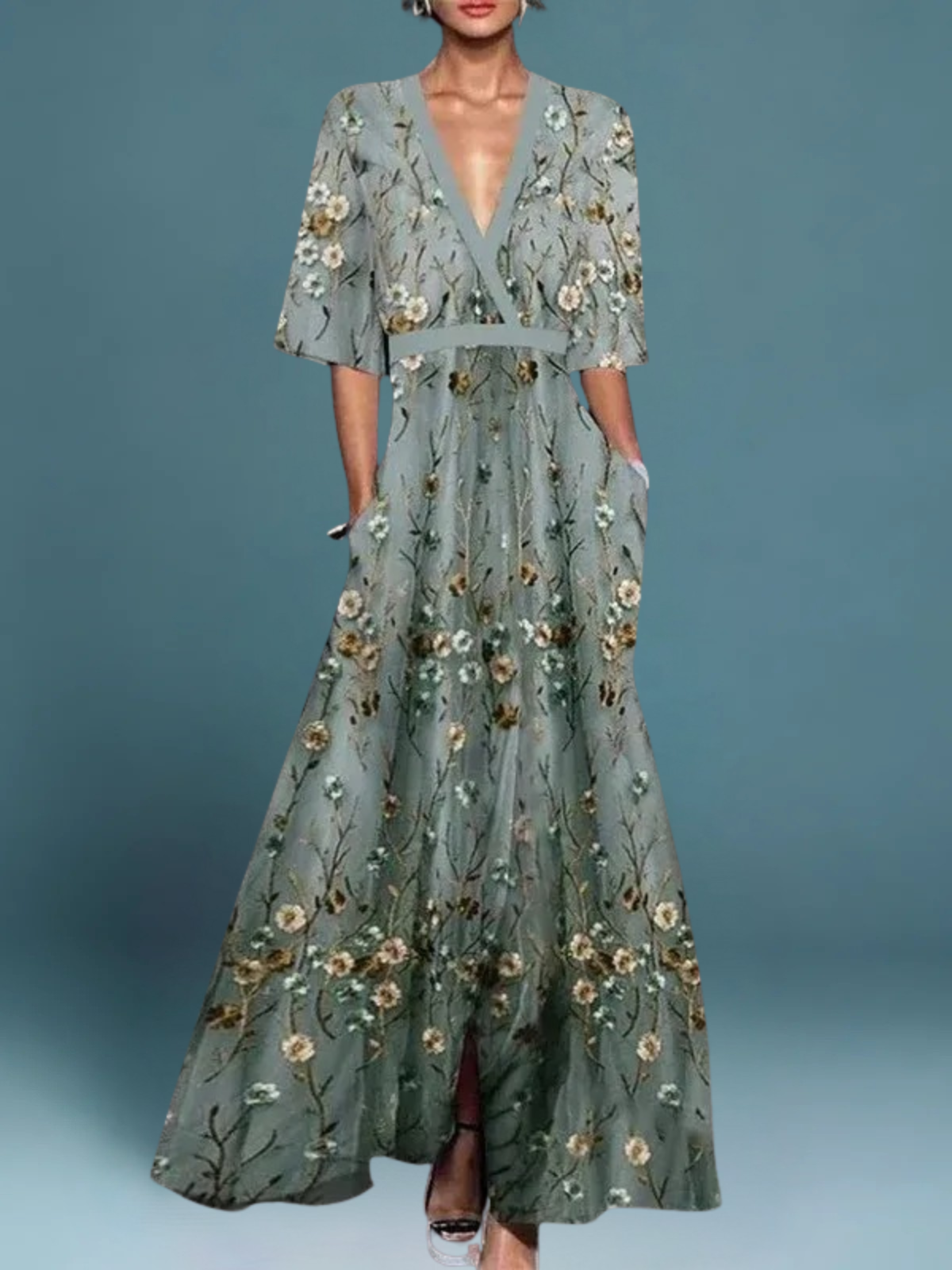 Océane - Elegant floral maxi dress