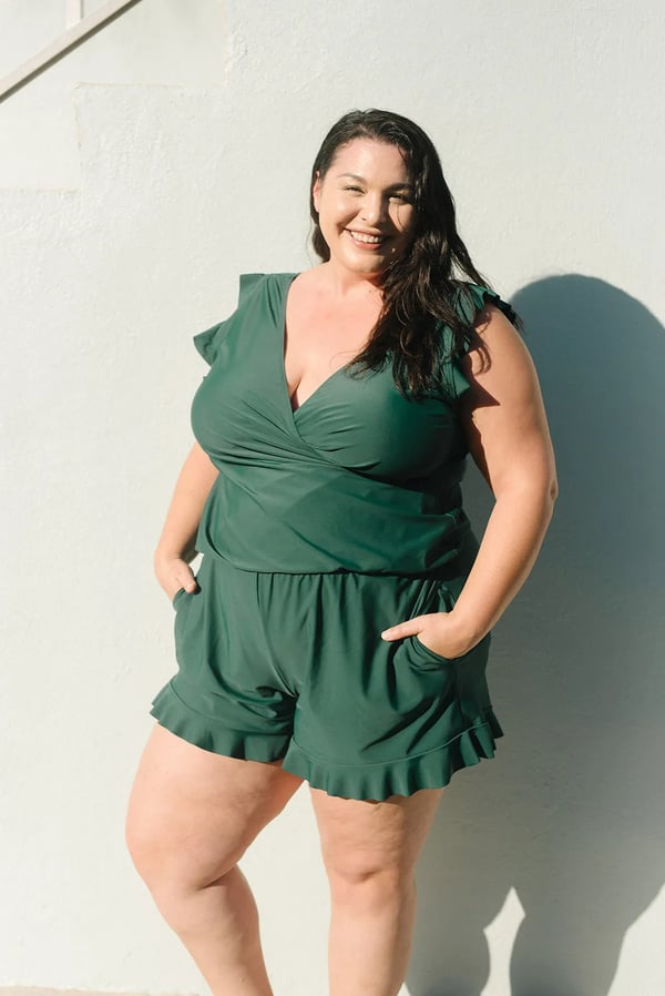 Lauren | Swimsuit with frills and bust support