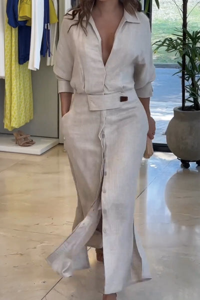 Linen maxi dress
